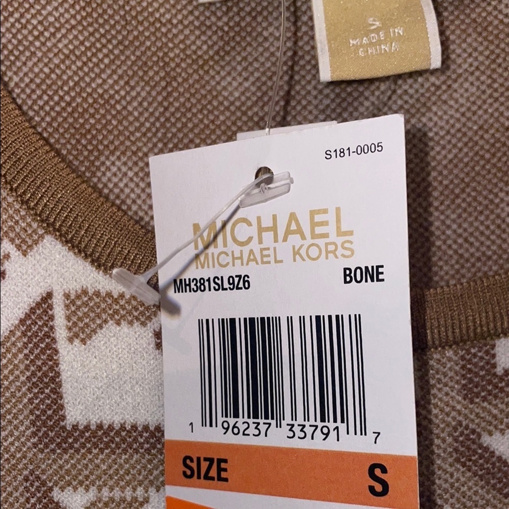 Michael Kors Tan and White Halter Sheath Dress - Picture 3 of 9